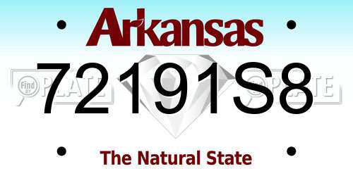 72191S8 Arkansas License Plate