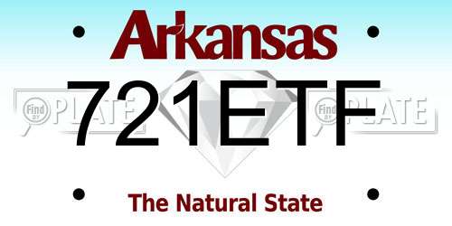 721ETF Arkansas License Plate
