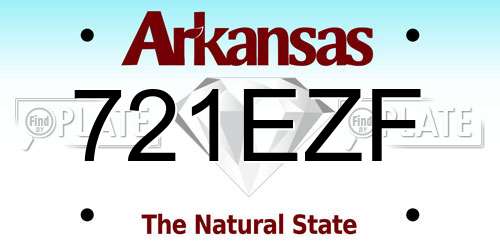 721EZF Arkansas License Plate