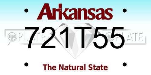 721T55 Arkansas License Plate