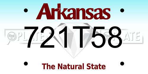 721T58 Arkansas License Plate