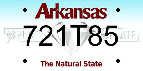 721T85 Arkansas License Plate