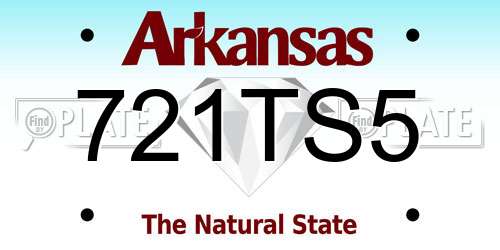 721TS5 Arkansas License Plate