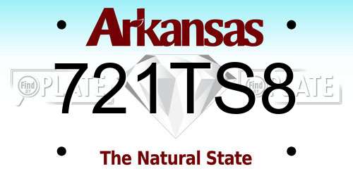 721TS8 Arkansas License Plate