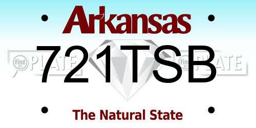721TSB Arkansas License Plate