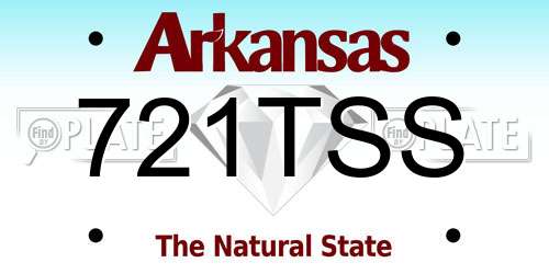 721TSS Arkansas License Plate