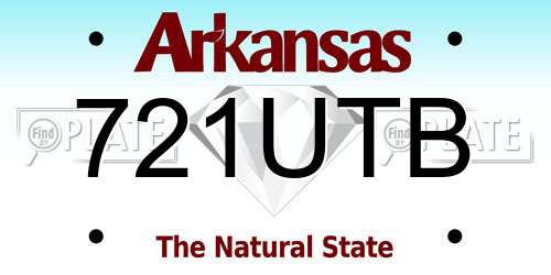 721UTB Arkansas License Plate