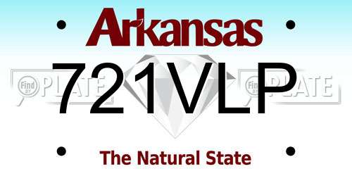 721VLP Arkansas License Plate