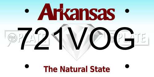 721VOG Arkansas License Plate