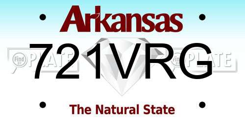 721VRG Arkansas License Plate