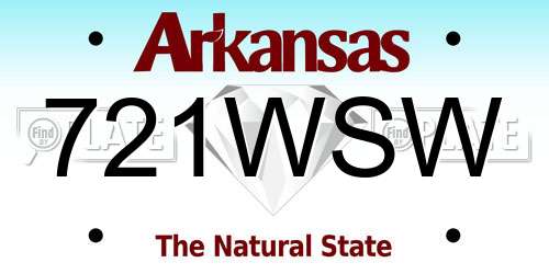 721WSW Arkansas License Plate