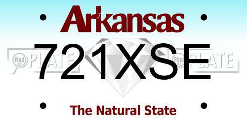 721XSE Arkansas License Plate