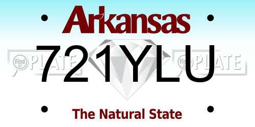 721YLU Arkansas License Plate