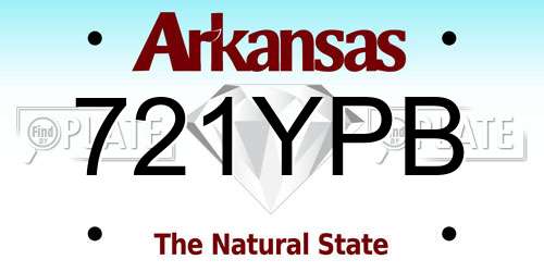 721YPB Arkansas License Plate