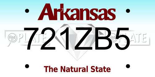 721ZB5 Arkansas License Plate