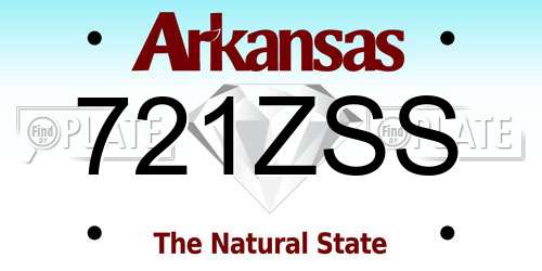721ZSS Arkansas License Plate