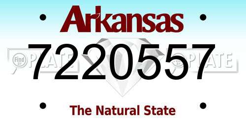 7220557 Arkansas License Plate