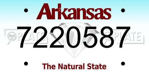 7220587 Arkansas License Plate