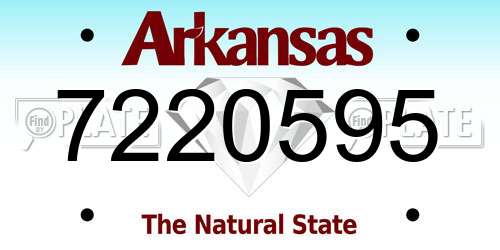 7220595 Arkansas License Plate