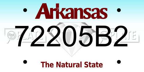 72205B2 Arkansas License Plate