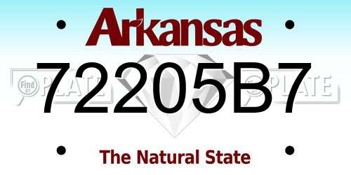 72205B7 Arkansas License Plate