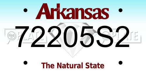 72205S2 Arkansas License Plate