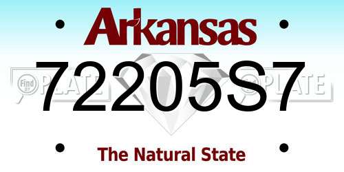 72205S7 Arkansas License Plate