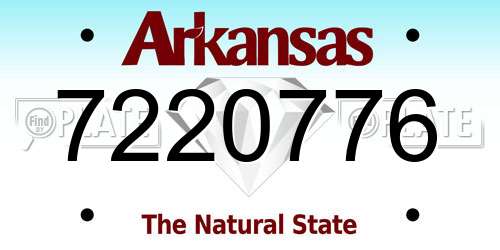 7220776 Arkansas License Plate