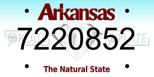 7220852 Arkansas License Plate