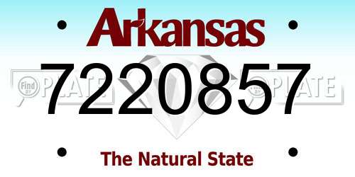 7220857 Arkansas License Plate