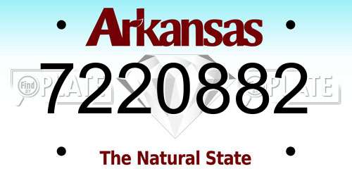 7220882 Arkansas License Plate