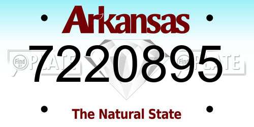 7220895 Arkansas License Plate