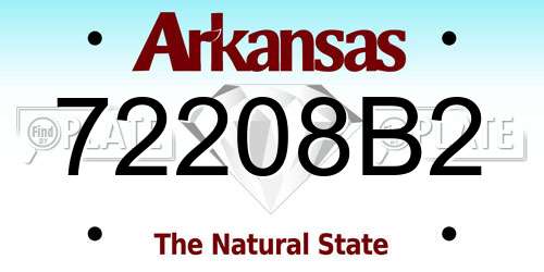 72208B2 Arkansas License Plate
