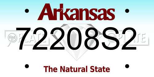 72208S2 Arkansas License Plate