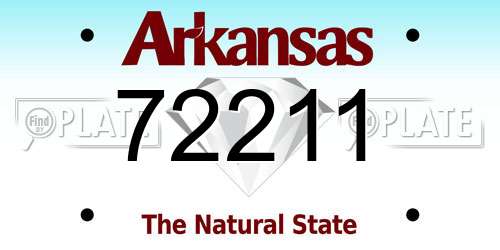 72211 Arkansas License Plate
