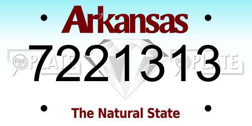 7221313 Arkansas License Plate