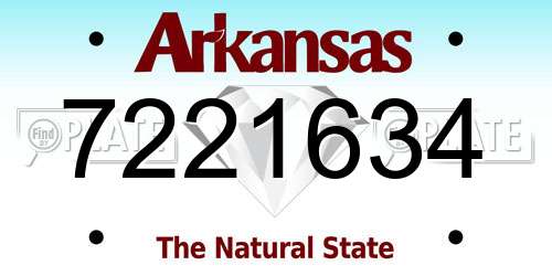 7221634 Arkansas License Plate
