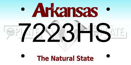 7223HS Arkansas License Plate