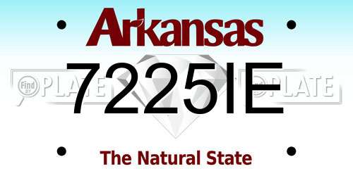 7225IE Arkansas License Plate