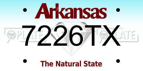 7226TX Arkansas License Plate