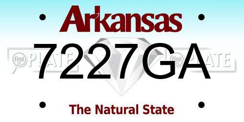 7227GA Arkansas License Plate