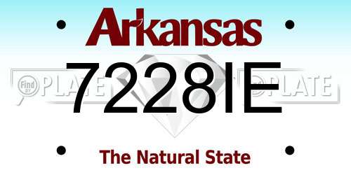 7228IE Arkansas License Plate