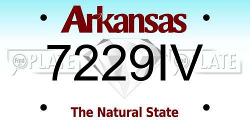7229IV Arkansas License Plate