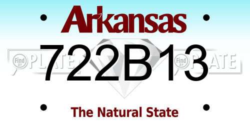 722B13 Arkansas License Plate