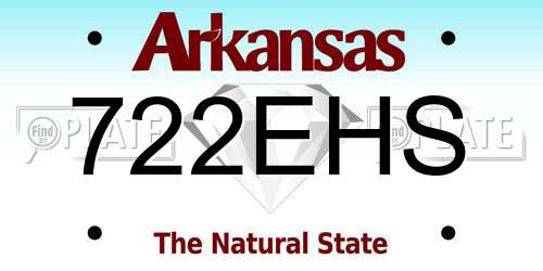 722EHS Arkansas License Plate