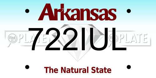 722IUL Arkansas License Plate