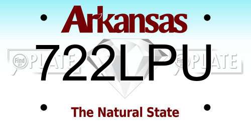 722LPU Arkansas License Plate