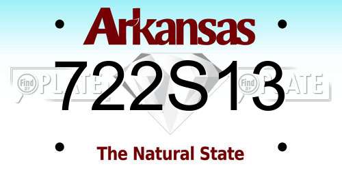 722S13 Arkansas License Plate