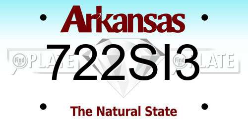 722SI3 Arkansas License Plate