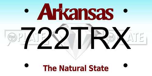 722TRX Arkansas License Plate